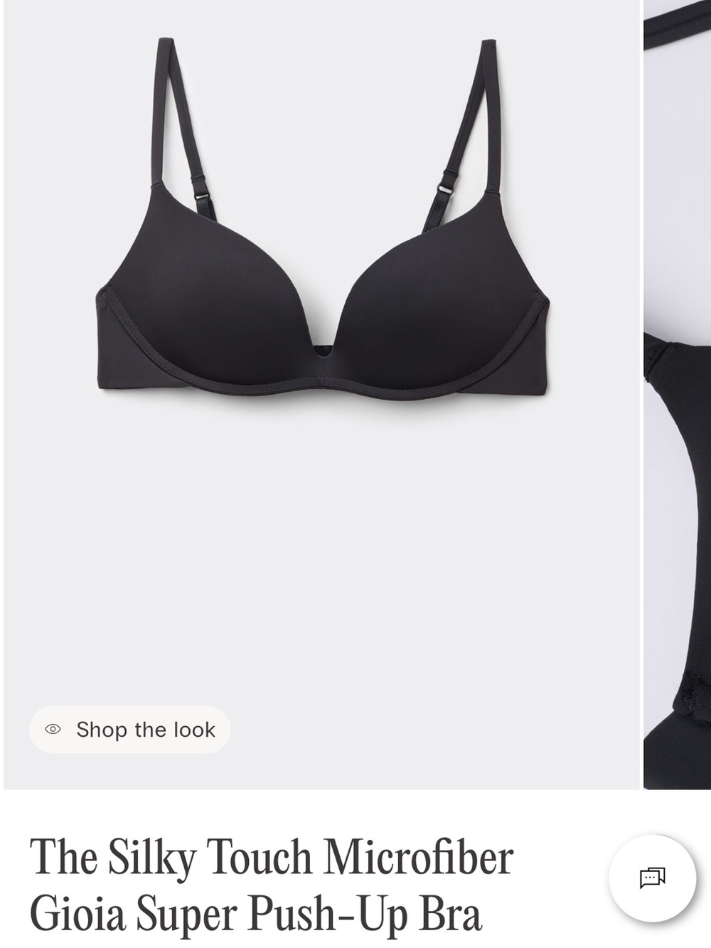 intimissimi Black Silky Touch Microfiber Push-Up Bra